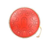 14 Inch 15 Notes Steel Tongue Drum Kit Tune C Empty Spirit Drum Percussion Hand Pan Drum Musical Instruments Dropshipping(Red)