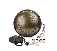 14-inch 15-Tone Steel Tongue Drum T Key C Percussion Instrument Hand Drum Padded Drum Bag and Mallet Musical Instrument Gift (Color : Black)