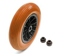 14 Inch 3.50-8 PU Puncture Proof Solid Tyre & Wheel 14'' PU Wheelbarrow Grey With Reducer Bushes 1 Ínch Or 1/2 Inch Bore