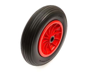 14 Inch 3.50-8 PU Puncture Proof Solid Tyre & Wheel Roller Bearings 26mm Bore Bearings 75mm Hub Wheelbarrow Barrow