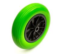 14 Inch 3.50-8 PU Solid Tyre & Wheel Puncture Proof 1" Bore Wheelbarrow Green Flat Free Wheel Barrow Cart