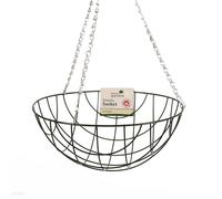 14 Inch 35cm Hanging Basket Green Wire Flower Basket Planter Chain