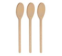 14 Inch (35cm) Long Wooden Spoons for Cooking - Oval Wood Mixing Spoons for Baking, Cooking, Stirring - Sauce Spoons Made of Natural Beechwood - Set of 3