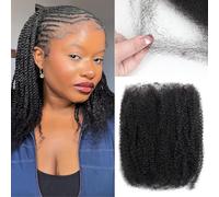 14 Inch Afro Kinky-Curly Human Hair Bulk for Dreadlock Extensions 50g/Pack Marley Twist Braiding Hair Kinky-Curly Hair Extensions for Twist/Repair Locs (1B#, 14 Inch (Pack of 1))