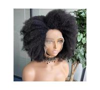 14 Inch Afro Wigs for Black Women Kinky Curly 13x4x2 HD Lace Front Short Bob Human Hair Wig Natural Hairline Glueless 250 Density
