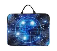 14 inch Artificial Intelligence Brain Print Laptop Sleeve Bag, Water-Resistant Computer Carrying Case for Men & Women