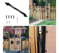 14 Inch Automatic Self Closing Gate Spring Door Closer Heavy Duty Carbon Steel Black Finish with Adjustable Tension for Wooden Fence Gates