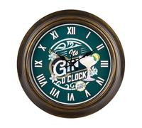 14-Inch Bar Buddy Home Bar Clock | Retro Vintage Wall Hanging | Toughened Glass Cover | Battery Operated | Man Cave & Gift Idea for Men | Gin O Clock