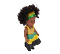 14 Inch Black Doll, Soft Plastic African Puppet with Changeable Outfits, Soft Body Calming Trinket for Girls, Educational Interactive Diversity Figure for Birthday Decor