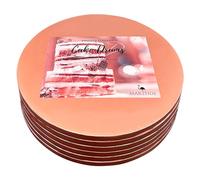 14 Inch Cake Board Drums Round, 6-Pack, Rose Gold, Sturdy 1/2” Thick for Heavy Or Multi-Tiered Cakes