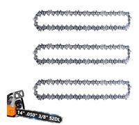 14 Inch Chainsaw Chain 52 Drive Links .050" Gauge, 3/8"LP Pitch Fits Husqvarna 120, 120i, Echo CS-280, CS-310, Ryobi RY3714 RY40503 and More- S52 (3 Pack)