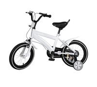 14 Inch Children's Bicycle, with Training Wheel Stabilisers, Girls Boys Outdoor Cycling Bicycle,Removable Stabilisers, Carbon Steel with Adjustable Seat, for 3-6 Years Old (white)