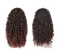 14 Inch Curly Drawstring Ponytail Extension for Black Women,Fake Ponytails Synthetic Clip in Pony Tails Hair Extensions for Daily Use(T1B-35-55)
