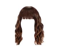 14 Inch Curly Wig With Bang Short Wave Wig Bob Wigs Women Blond Wigs Dark Brown Hair Extensions Real Hair Wigs