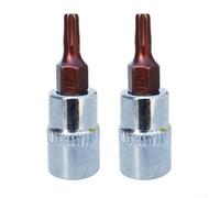 14 Inch Drive Socket for Torx Screwdriver Bits Set of 2, T8 and T40, Chrome Vanadium Steel ()