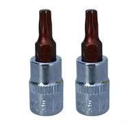 14 Inch Drive Socket for Torx Screwdriver Bits Set of 2, T8 and T40, Chrome Vanadium Steel ()