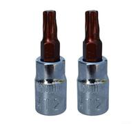 14 Inch Drive Socket for Torx Screwdriver Bits Set of 2, T8 and T40, Chrome Vanadium Steel (T27)