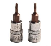 14 Inch Drive Socket for Torx Screwdriver Bits Set of 2, T8 and T40, Chrome Vanadium Steel (T8)