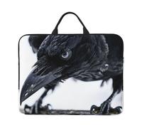 14 inch Fierce black crow Print Laptop Sleeve Bag, Water-Resistant Computer Carrying Case for Men & Women