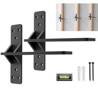 14 inch Floating Countertop Support Brackets by Balin Designs, Free hanging Floating Shelf Brackets Heavy Duty, Invisible Wall Shower Bench T Support for Vanities, Granite Countertops, (2 pack)