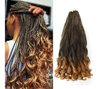 14 inch French Curl Braiding Hair 8 Pc crochet braids hair extensions Curl Braids Crochet Hair expression hair french curl braiding hair Extensions Pre Stretched Bouncy Braiding Hair(14 Inches, T27#).