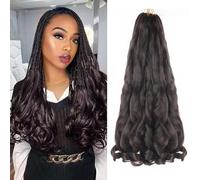 14 inch French Curl Braiding Hair 8 Pc crochet braids hair extensions Curl Braids Crochet Hair expression hair french curl braiding hair Extensions Pre Stretched Bouncy Braiding Hair(14 Inches, 4#).