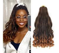 14 inch French Curl Braiding Hair 8 Pc crochet braids hair extensions Curl Braids Crochet Hair expression hair french curl braiding hair Extensions Pre Stretched Bouncy Braiding Hair(14 Inches, T30).