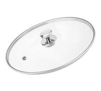 14 Inch Glass Lid For Pots, Pans and Skillets, Clear Glass Lid Replacement with Steam Vent, Universal Stainless Steel Covers For large Frying Pan,Stock Pot,Cast Iron Skillets and Woks, 36cm