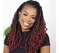 14 Inch Goddess Faux locs Crochet Hair 6 Packs/Lot Soft Gypsy Locs Wavy Crochet Braids Dreadlocks 3 Tone Curly Wavy Twist Braiding Hair Extensions African Roots Braid（#1B/99j/530)