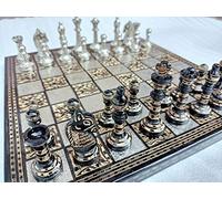 14 inch Handcrafted Russian Soviet Series Metal Chess Pieces & Board Set with Velvet Storage Box Brass Metal Luxury Chess Set Quad Weighted Devyom Store Soviet Series l Luxury Chess Set