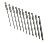 14 Inch Hex Shank for Torx Bit Set 100mm for T6, T7, T8, T27, T40 11 Piece Metal