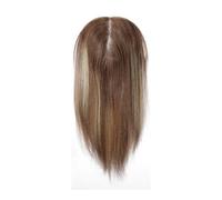 14 Inch Human Hair Toppers with Mono Lace Base Natural Brown Hair Pieces for Women with Thinning Hair Womans Hair Topper