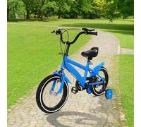 14 Inch Kids Bike for Boys & Girls Children Bike with Stabilisers & Bell Kids Bicycle with Fenders, Beginner Bike Kids Cycle Adjustable Seat 55.88-66.8cm (Blue)