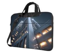 14 inch Laptop Bag with Unique High-rise Buildings At Night Pattern Light and Easy To Carry for Business Trips Work and Study