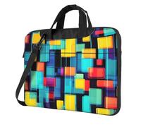 14 inch Laptop Bag with Unique Square geometry diagram Pattern Light and Easy To Carry for Business Trips Work and Study