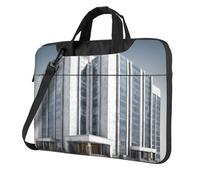 14 inch Laptop Bag with Unique White High-rise Buildings Pattern Light and Easy To Carry for Business Trips Work and Study