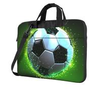 14 Inch Laptop Shoulder Bag For Men Women,Waterproof Briefcase Messenger Bag Cool Soccer Ball Laptop Sleeve Bag W/Strap Handle
