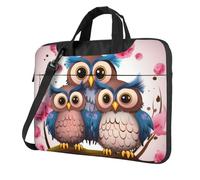 14 Inch Laptop Shoulder Bag For Men Women,Waterproof Briefcase Messenger Bag Cute Owls Laptop Sleeve Bag W/Strap Handle
