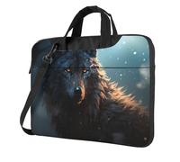 14 Inch Laptop Shoulder Bag For Men Women,Waterproof Briefcase Messenger Bag Fantasy Wolf Laptop Sleeve Bag W/Strap Handle