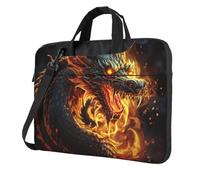 14 Inch Laptop Shoulder Bag For Men Women,Waterproof Briefcase Messenger Bag Fire Chinese Dragon Laptop Sleeve Bag W/Strap Handle