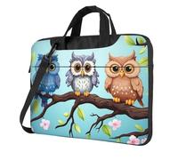14 Inch Laptop Shoulder Bag For Men Women,Waterproof Briefcase Messenger Bag Owls On A Branch Laptop Sleeve Bag W/Strap Handle