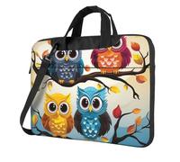 14 Inch Laptop Shoulder Bag For Men Women,Waterproof Briefcase Messenger Bag Owls On Tree Branches Laptop Sleeve Bag W/Strap Handle
