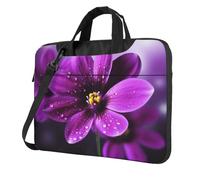 14 Inch Laptop Shoulder Bag For Men Women,Waterproof Briefcase Messenger Bag Purple Flower Laptop Sleeve Bag W/Strap Handle