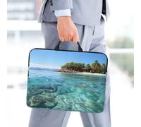 14 Inch Laptop Sleeve Case Waterproof Travel Laptop Bag Handbag Shockproof Protective Computer Cover Fiji Island And Clear Sea Carrying Bag Briefcase With Handle For 13-14 Inch Notebook