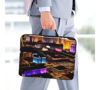 14 Inch Laptop Sleeve Case Waterproof Travel Laptop Bag Handbag Shockproof Protective Computer Cover Las Vegas Night View Carrying Bag Briefcase With Handle For 13-14 Inch Notebook