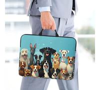 14 Inch Laptop Sleeve Case Waterproof Travel Laptop Bag Handbag Shockproof Protective Computer Cover A Large Group Of Dogs Carrying Bag Briefcase With Handle For 13-14 Inch Notebook