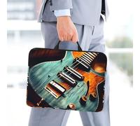 14 Inch Laptop Sleeve Case Waterproof Travel Laptop Bag Handbag Shockproof Protective Computer Cover Musical Guitar Patterns Carrying Bag Briefcase With Handle For 13-14 Inch Notebook