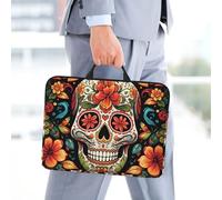 14 Inch Laptop Sleeve Case Waterproof Travel Laptop Bag Handbag Shockproof Protective Computer Cover Colorful Sugar Skull Carrying Bag Briefcase With Handle For 13-14 Inch Notebook