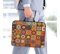 14 Inch Laptop Sleeve Case Waterproof Travel Laptop Bag Handbag Shockproof Protective Computer Cover Group Of Moroccan Geometric Carrying Bag Briefcase With Handle For 13-14 Inch Notebook