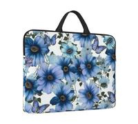 14 inch Laptop Sleeve with Handle Shockproof Laptop Bag Waterproof Computer Cover Bag Blooming Blue Daisy Briefcase